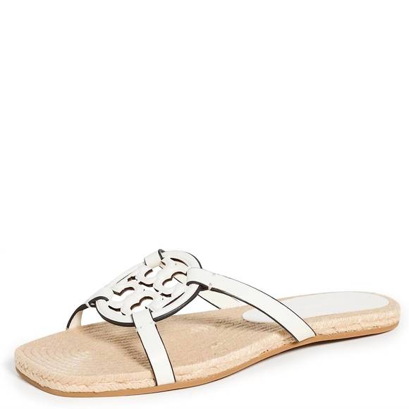 NEW TORY BURCH geo bombe miller espadrille slides sandal in ivory off white - Picture 1 of 1